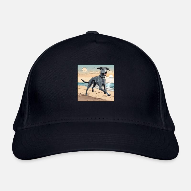 Lurcher on the Beach Organic Baseball Cap