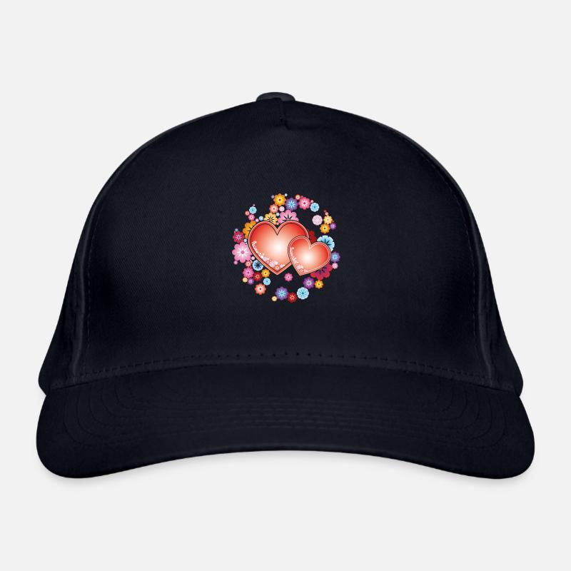 Zwei Herzen Bio-Baseballkappe