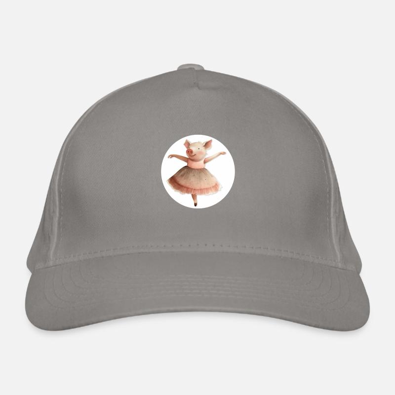 Piggy dancing ballet Organic Baseball Cap