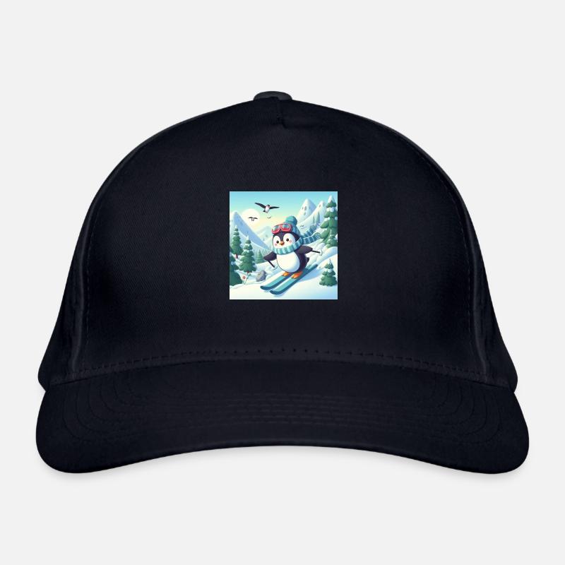 ski penguin Organic Baseball Cap