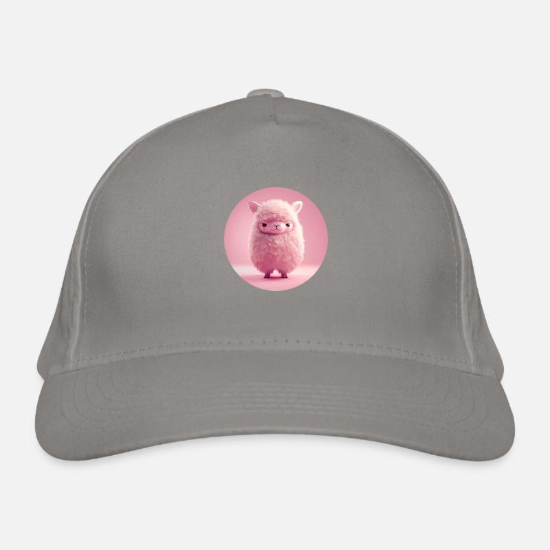 Pinkes Lama Bio-Baseballkappe