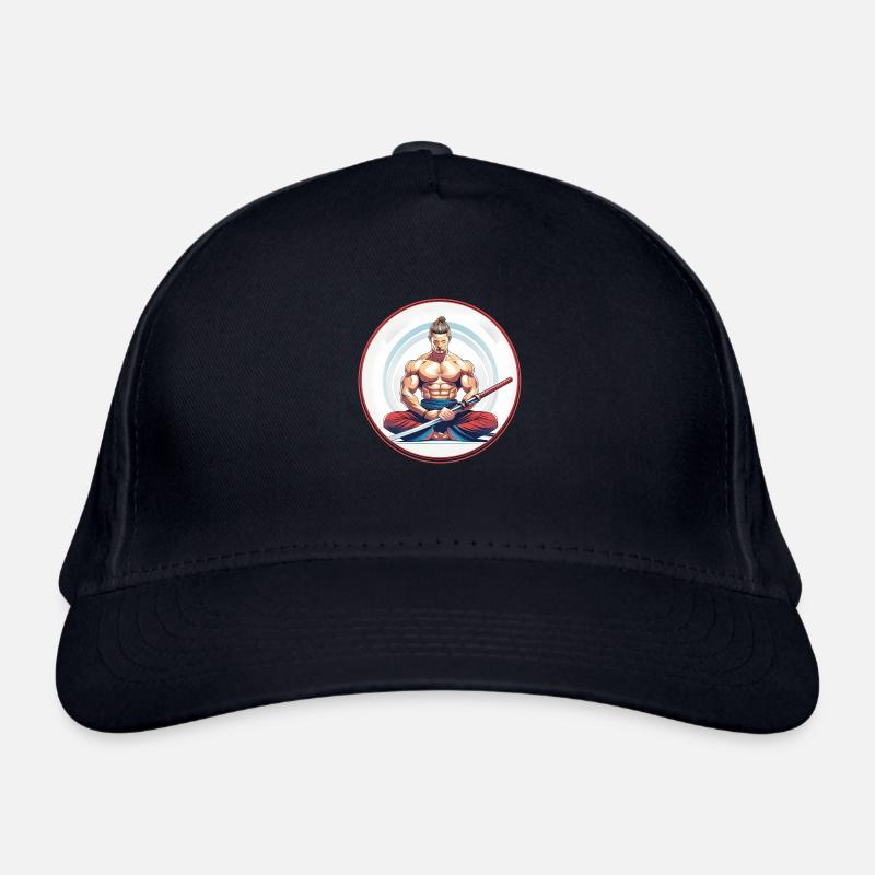 Meditierender Samurai mit Katana Bio-Baseballkappe