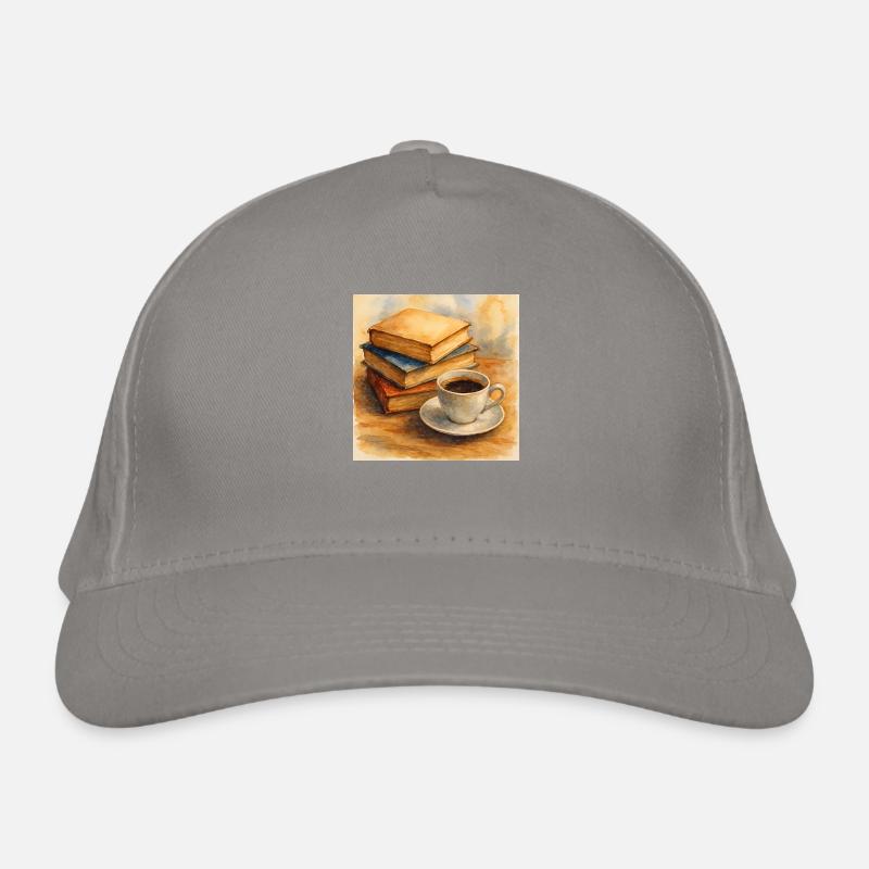 Book and coffee Organic Baseball Cap