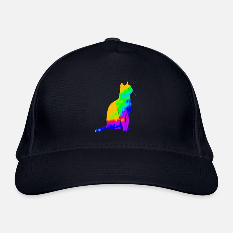 chat coloré mignon mignon idée cadeau Casquette classique bio