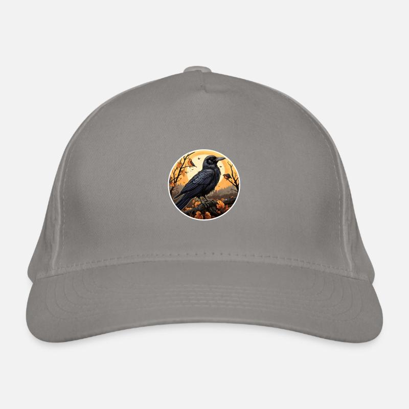 Krähe Herbst Halloween Bio-Baseballkappe
