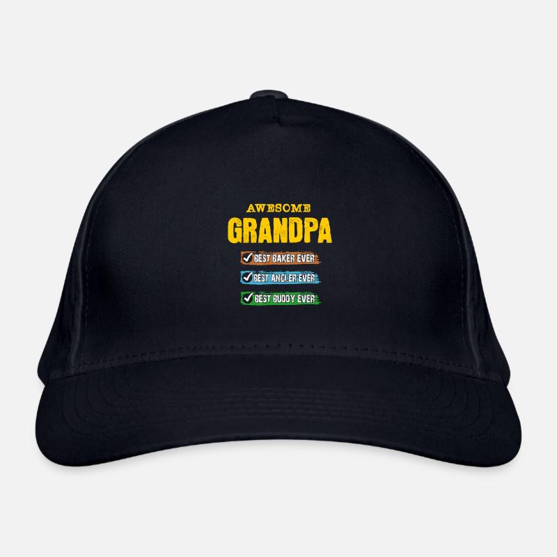 Grandpa Best Angler Baker Buddy Buddy Organic Baseball Cap