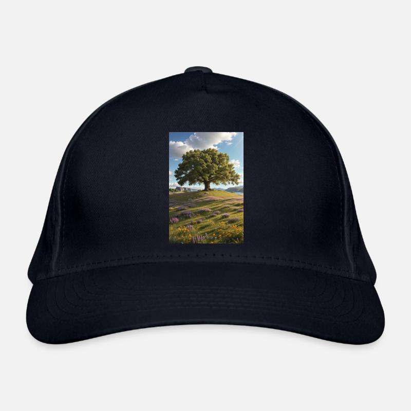 Arbre, prairie de fleurs sauvages Casquette classique bio