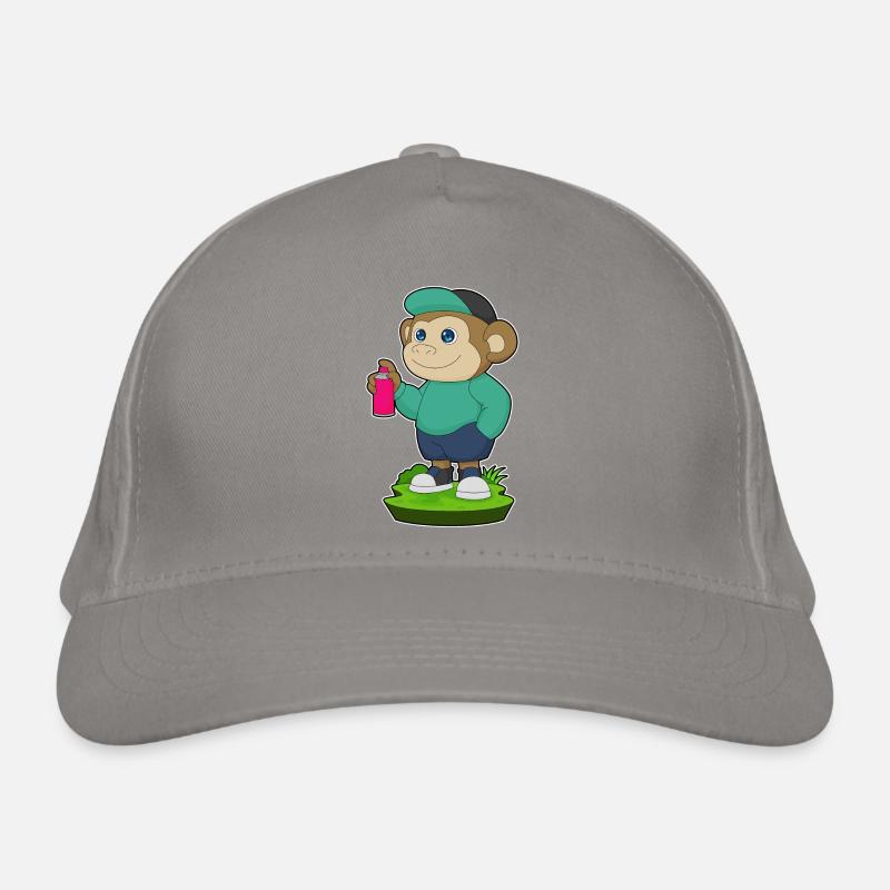 Monkey Painter Spray Organic Baseball Cap