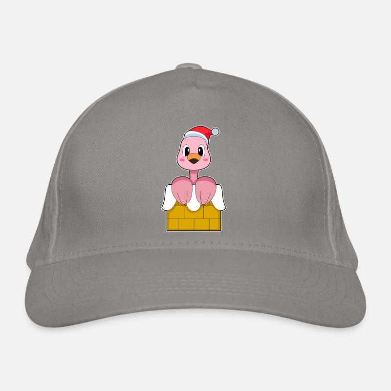 Flamingo Weihnachten Steinmauer Bio-Baseballkappe
