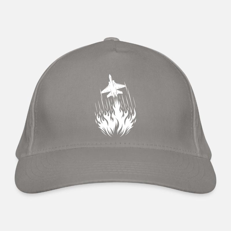 Fighter Jet Model Airplane Fire Flames Flight Organic Baseball Cap