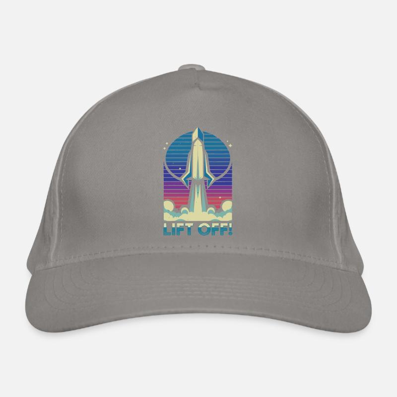 Illustration de lancement de fusée rétro Casquette classique bio