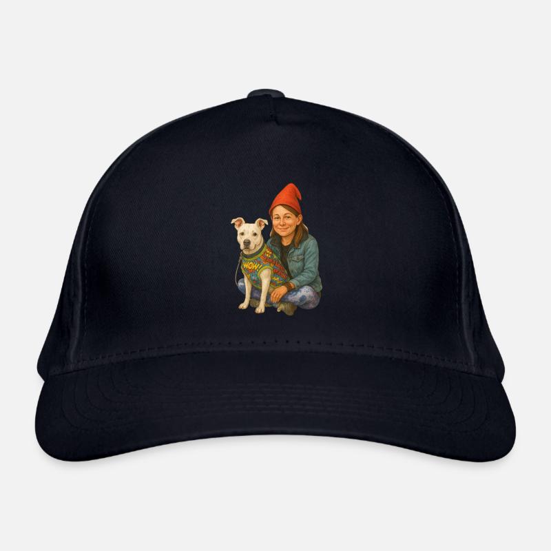 Zwerg mit Hund Bio-Baseballkappe