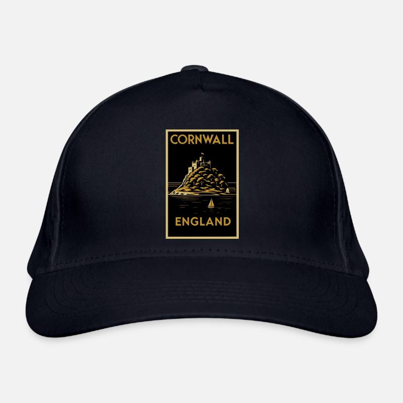 Cornwall, Angleterre – Affiche de voyage Art déco Casquette classique bio