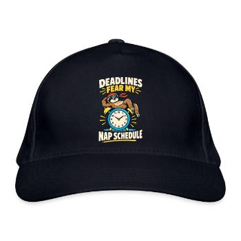 Faultier – Deadlines Fear My Nap Schedule - Bio-Baseballkappe - Navy - Vorne