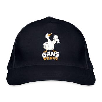 Gans Wichtig Klopapier Gänse Wortspiel Humor - Bio-Baseballkappe - Navy - Vorne