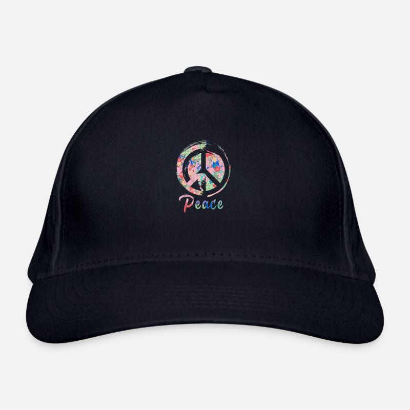 peace, pink,friede,graffiti,blau,bunt,schrift Bio-Baseballkappe