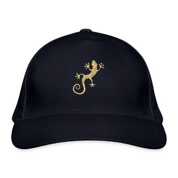 Coole Salamandereidechse oder Gecko - Bio-Baseballkappe - Navy - Vorne
