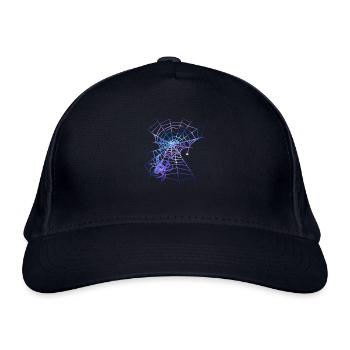 Spider, Spider Web, Purple Web, Halloween - Organic Baseball Cap - navy - Front