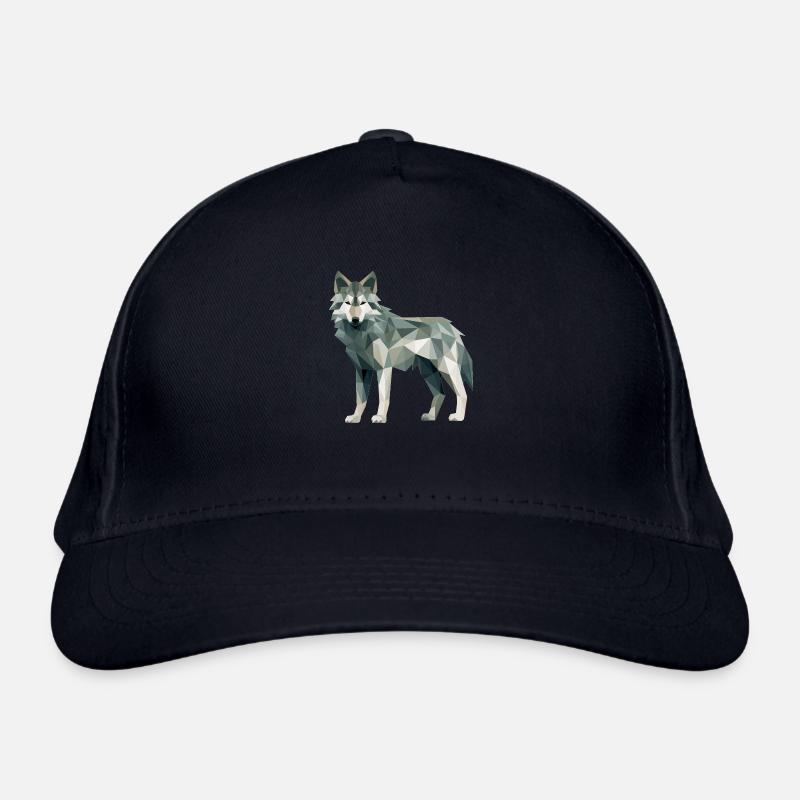 Wolf Geometrisch Zeichnung Bio-Baseballkappe