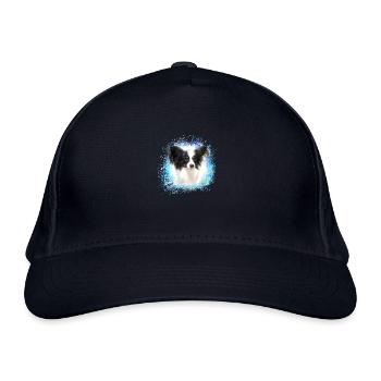 papillon,dog,spitz,zwergspitz,pompom - Organic Baseball Cap - navy - Front