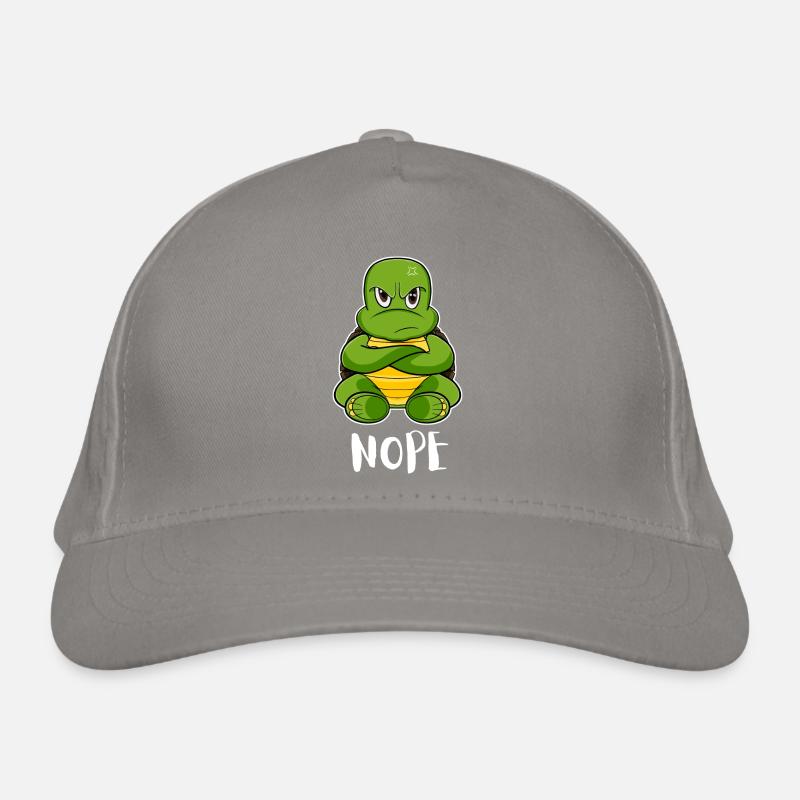 Nope Funny Lazy Turtle Organic Baseball Cap
