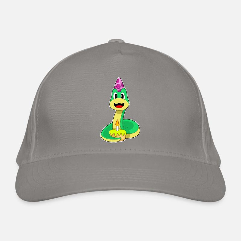 Snake Birthday Candle Cake Organic Baseball Cap