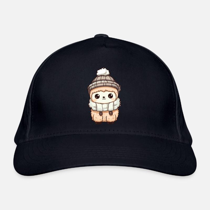 Alpaka Winter Tier Niedlich Comic Bio-Baseballkappe