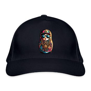 Matrjoschka cool Sonnenbrille Cappy Kette Geschenk - Bio-Baseballkappe - Navy - Vorne
