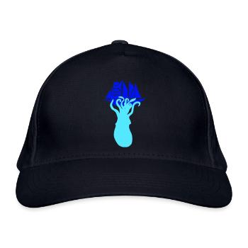 Oktopus Schiff Angriff Segeln Segelschiff Monster - Bio-Baseballkappe - Navy - Vorne