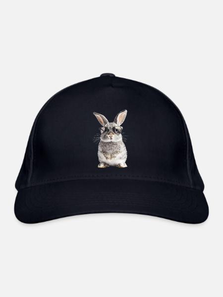 Hase mit Sonnenbrille - Bio-Baseballkappe - Navy