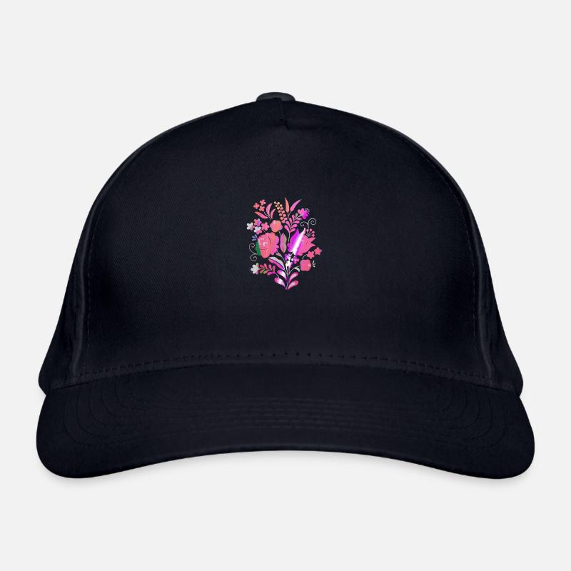 ungarische blumen, blumen, paprika. chilli,ungarn - Bio-Baseballkappe - Navy