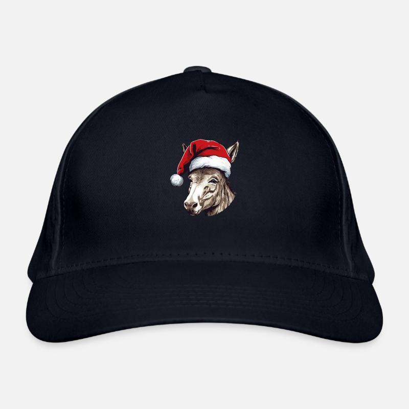 Esel Weihnachten Tier Kopf Bio-Baseballkappe