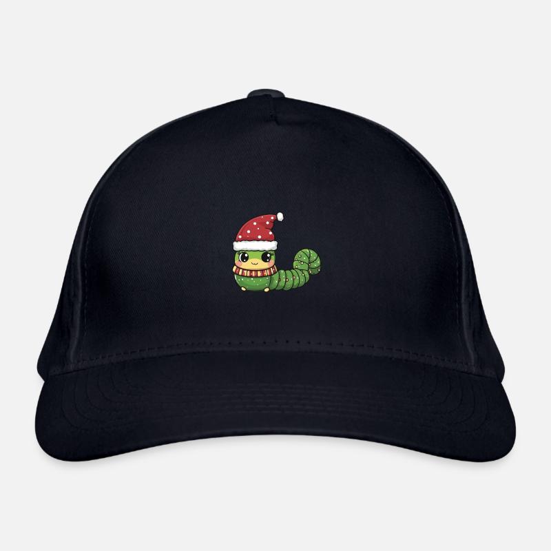 Worm Christmas Comic Organic Baseball Cap