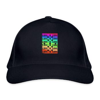 l’amour est l’amour, les cœurs, coloré, arc-en-ciel, l’amour, le rétro - Casquette classique bio - marine - Devant