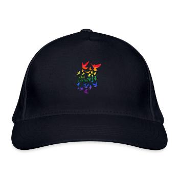 liefde is liefde,regenbogen,tauben,vögel - Bio-Baseballkappe - Navy - Vorne