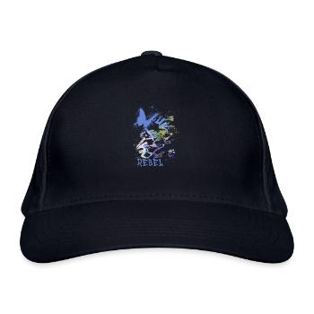 art,butterfly,graffiti,colorful,blue,painting - Organic Baseball Cap - navy - Front