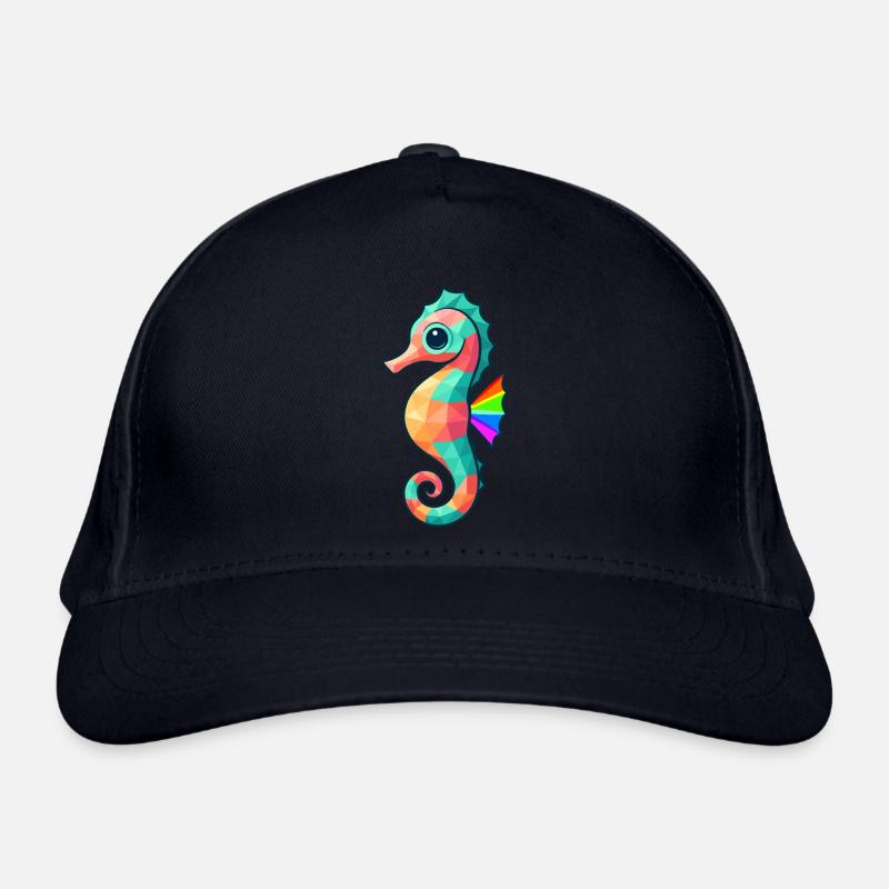 Conception d’hippocampe colorée avec des couleurs arc-en-ciel Casquette classique bio