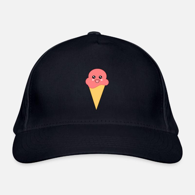 Crème glacée Crème glacée à la fraise Casquette classique bio