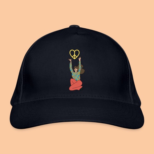 She holds the peace sign up - Organic Baseball Cap