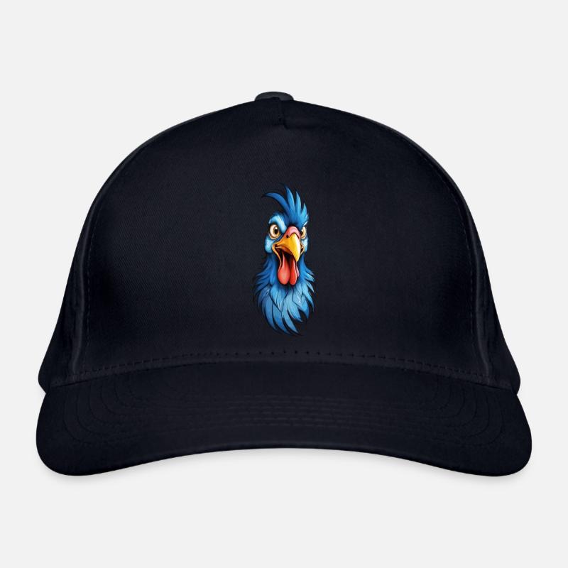 A blue-feathered rooster Organic Baseball Cap