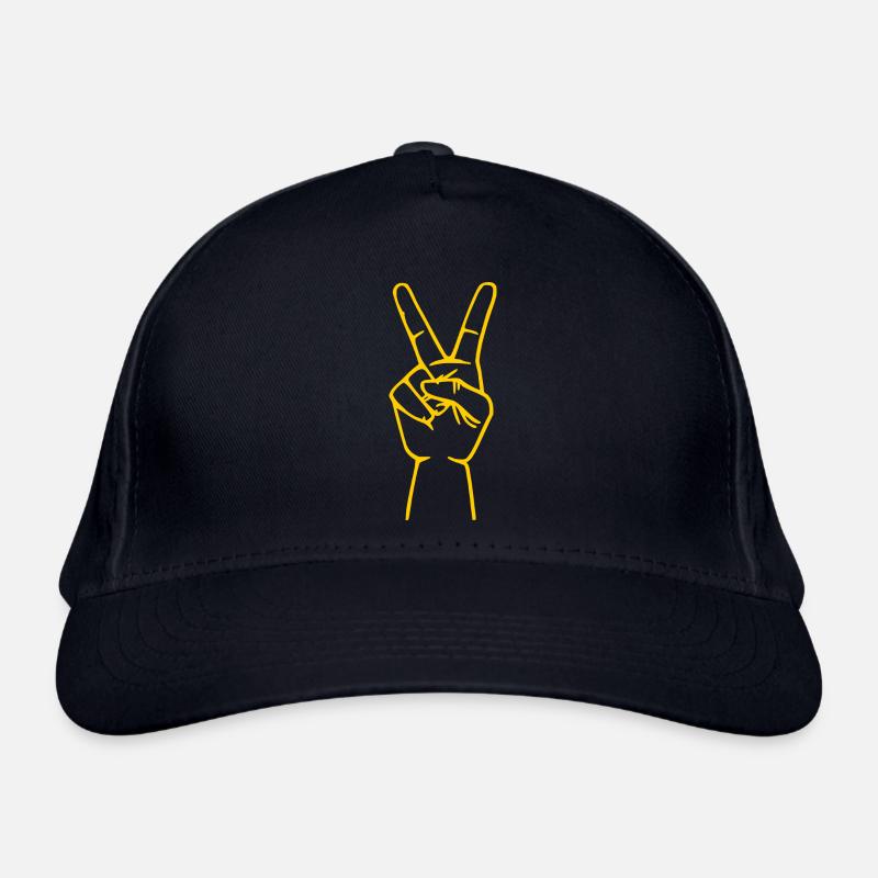 Peace Peacezeichen hand Bio-Baseballkappe