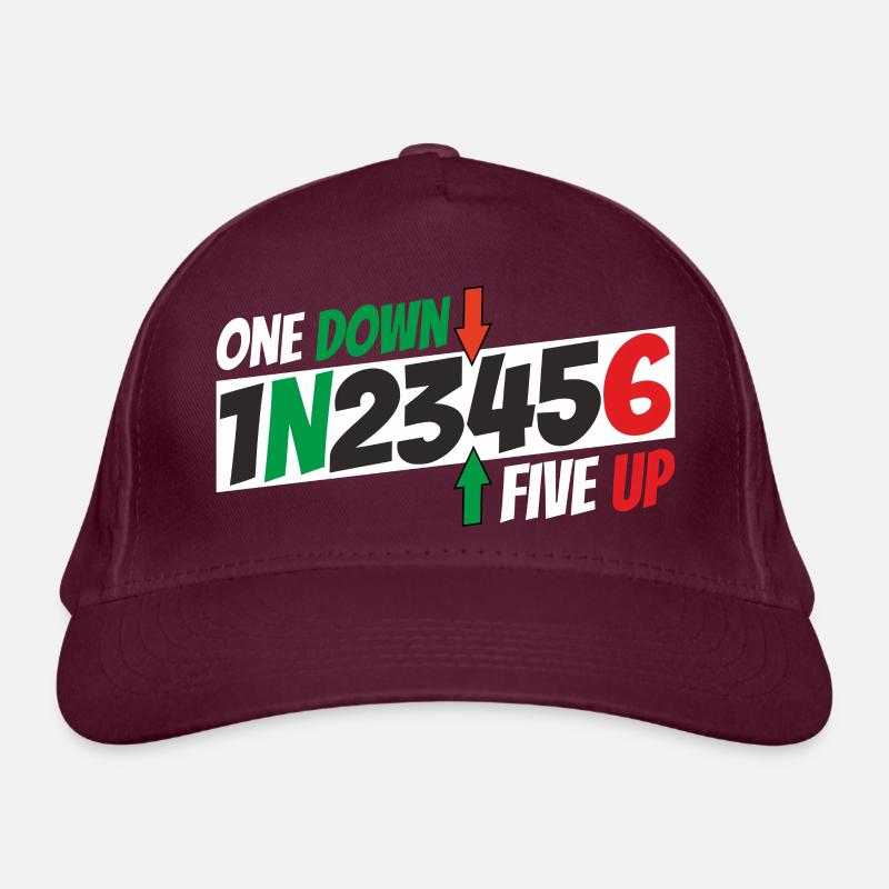 One down - five up Organic Baseball Cap