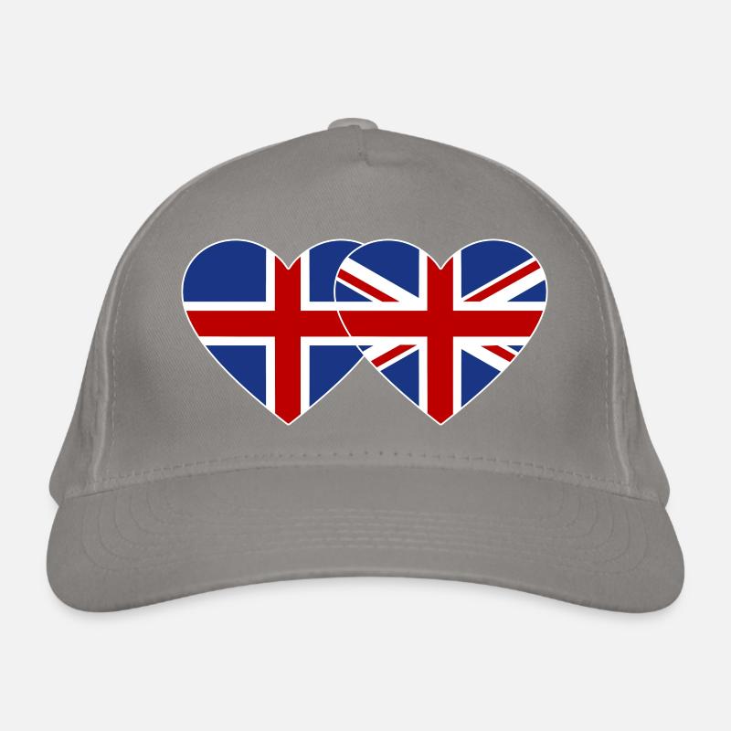 Islande Angleterre Drapeau Coeur Casquette classique bio
