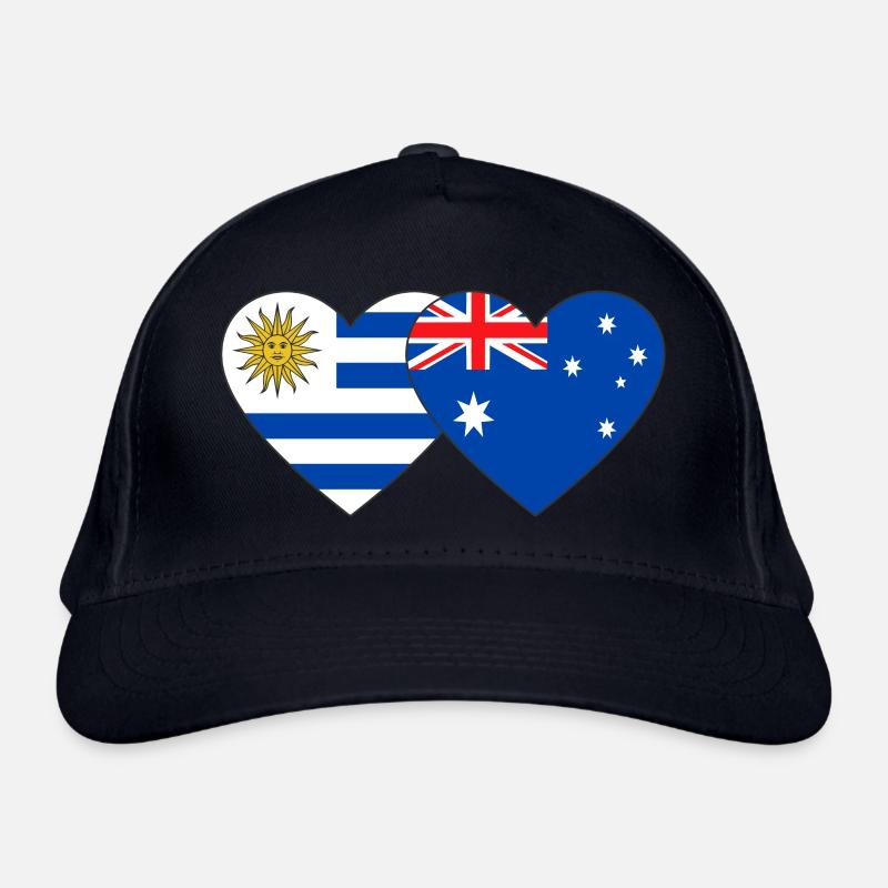 Drapeau du cœur de l’Uruguay Australie Casquette classique bio