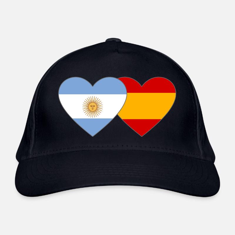 Argentine Espagne Drapeau Coeur Casquette classique bio