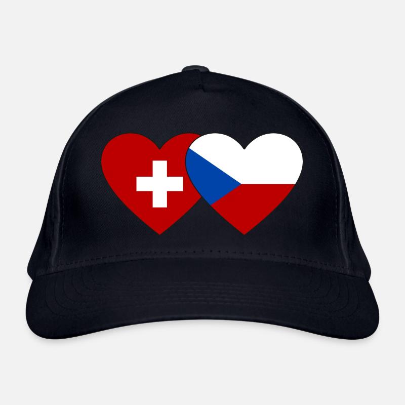 Suisse République Tchèque Drapeau Coeur Casquette classique bio