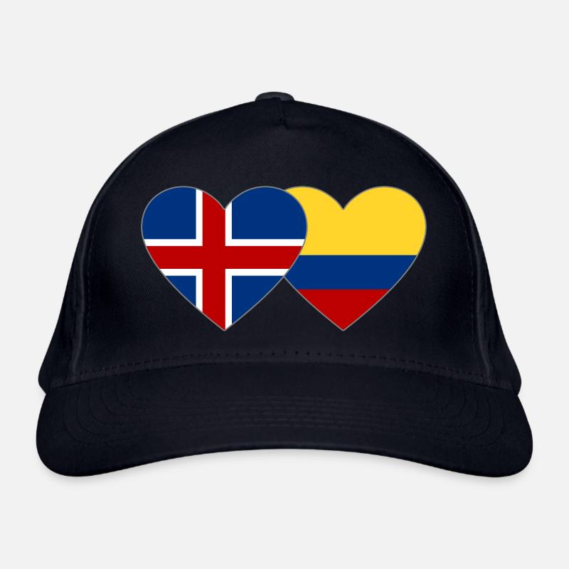 Islande Colombie Drapeau Coeur Casquette classique bio