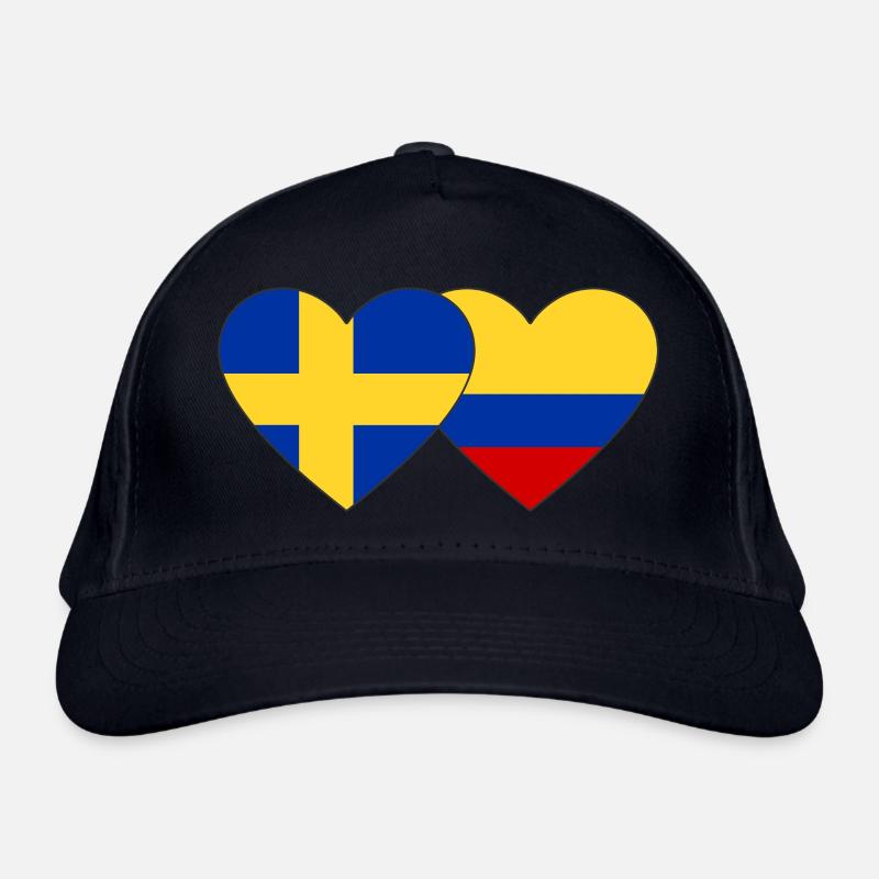 Suède Colombie Drapeau Coeur Casquette classique bio