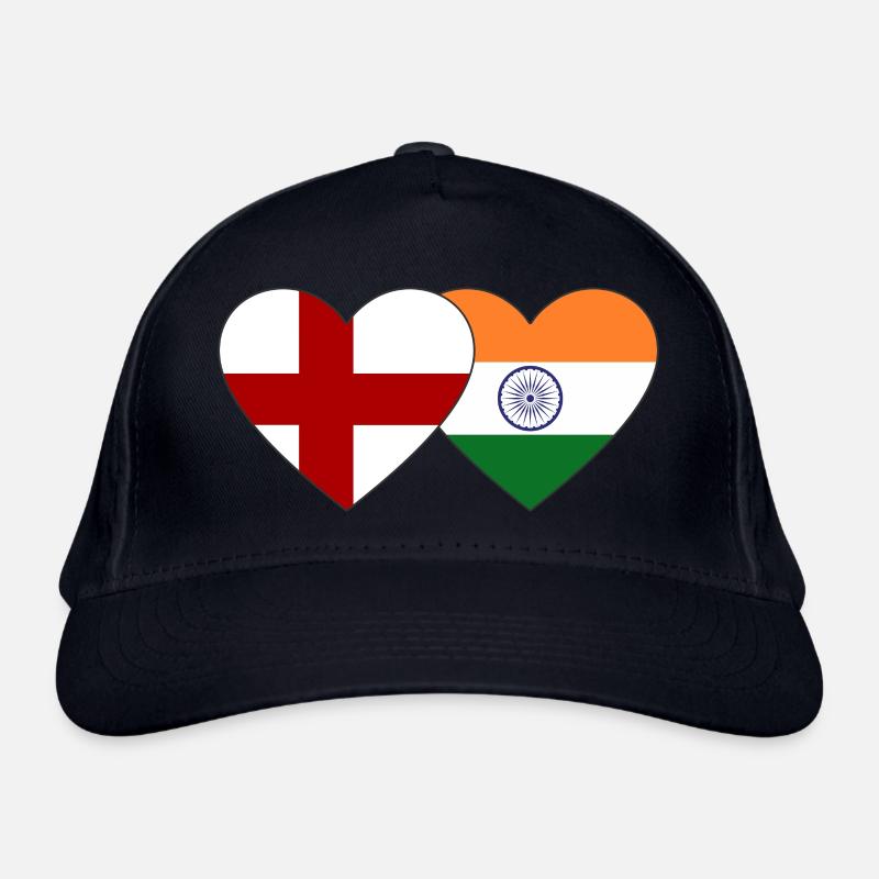 Angleterre Inde Drapeau Coeur Casquette classique bio