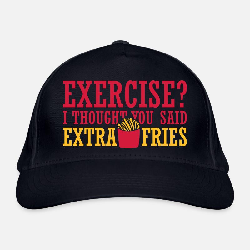 Exercise Extra Fries Zitat Bio-Baseballkappe